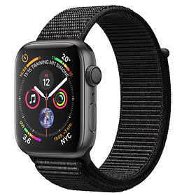 Apple Watch Series 4 44mm GPS Aluminiumgehäuse spacegrau mit Sport Loop schwarz