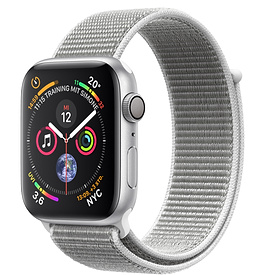 Apple Watch Series 4 44mm GPS Aluminiumgehäuse silber mit Sport Loop muschel